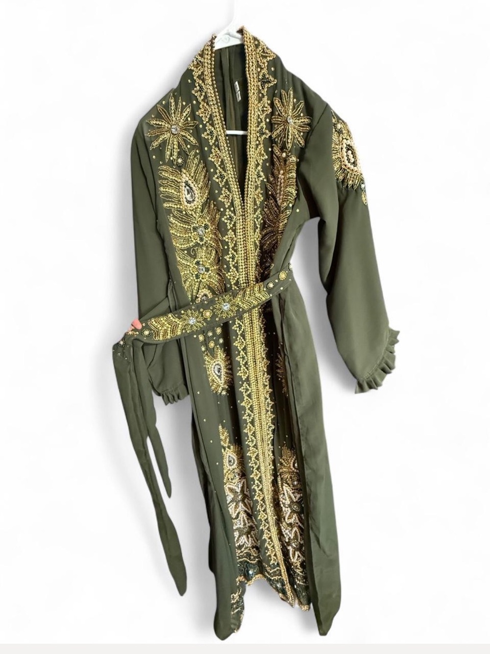 Olive Green Abaya Wedding Dress